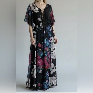 Floral Black Maxi Dress
